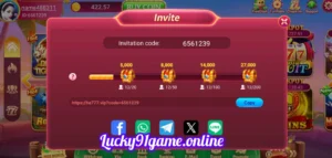 Lucky91 Game invitation rewards